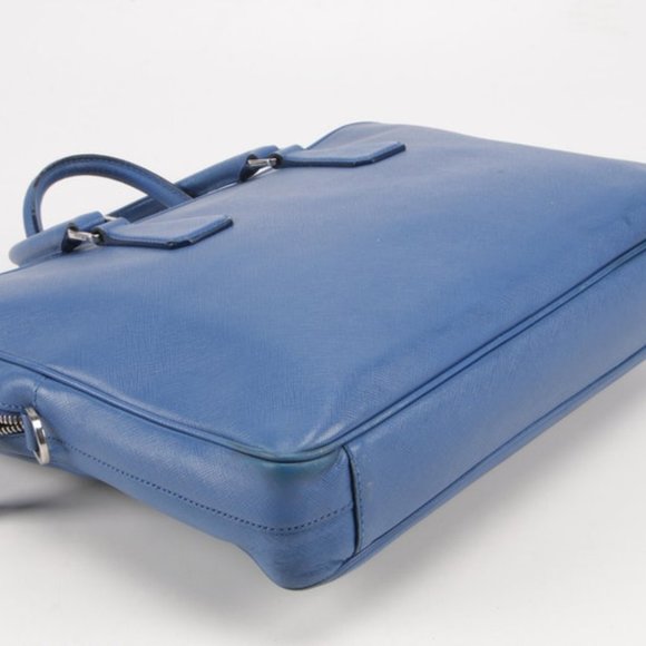 Prada Saffiano Leather Briefcase - Cobalt Blue - Picture 7 of 9